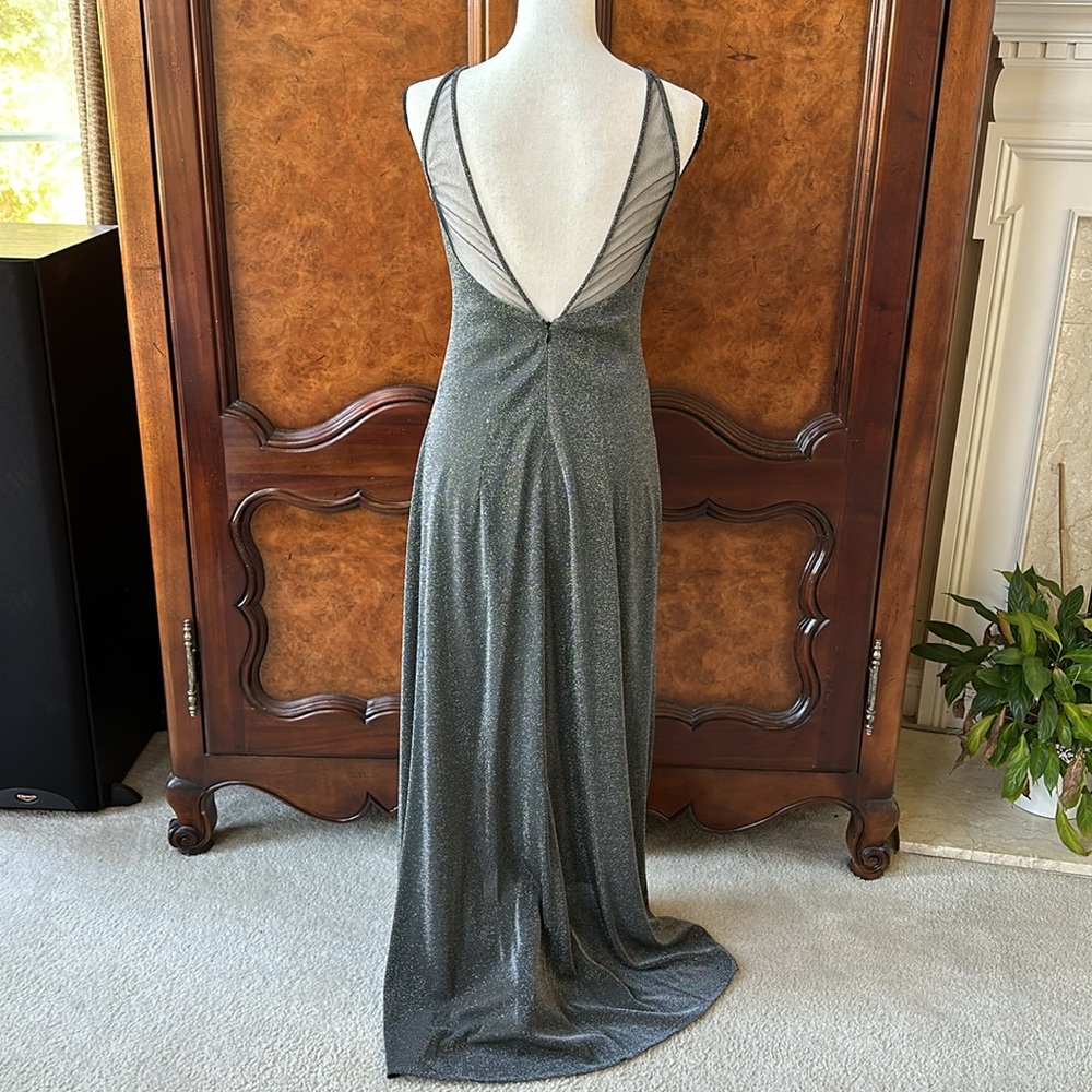 Rimini Sleeveless Silver Metallic Maxi Dress - Picture 4 of 12